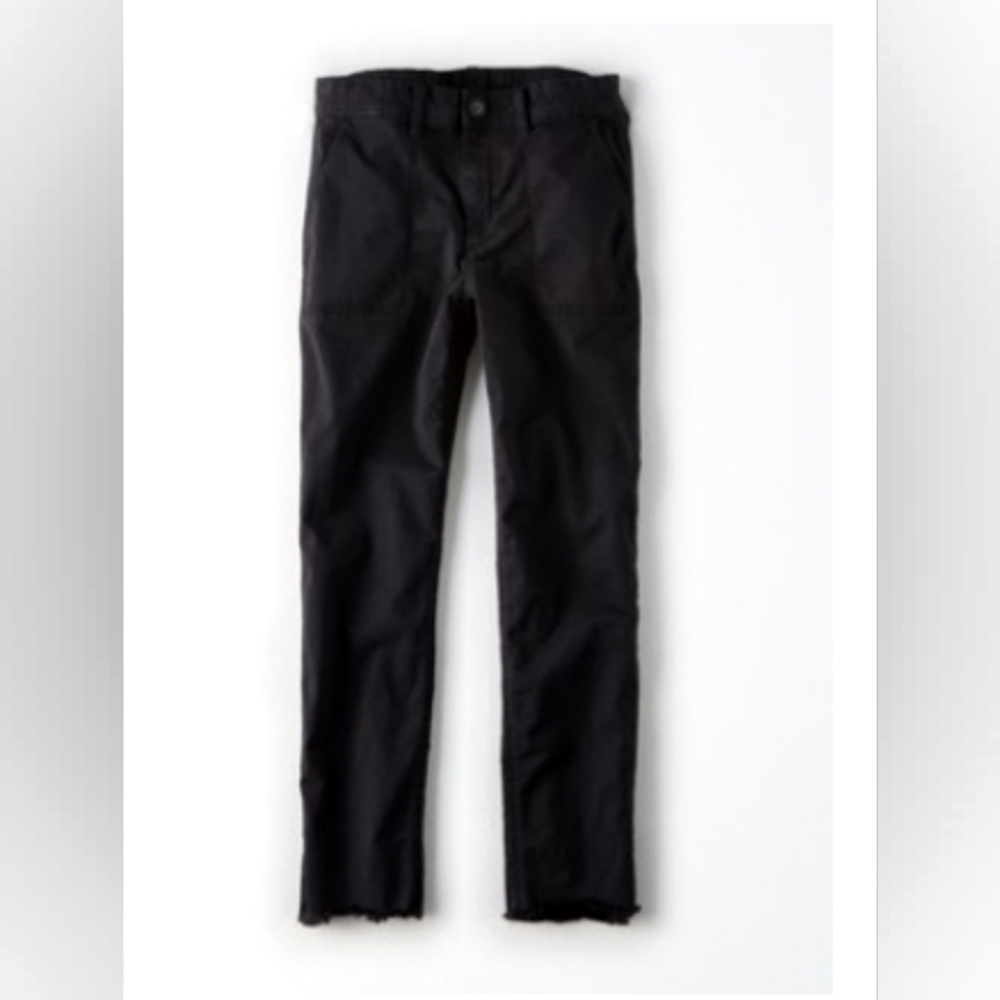 American Eagle Women's Utility Black Cropped Pants-Size 16 Long